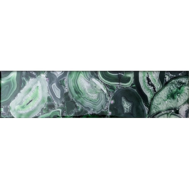Glass Shell Green 7.5cm x 30cm Wall Tile