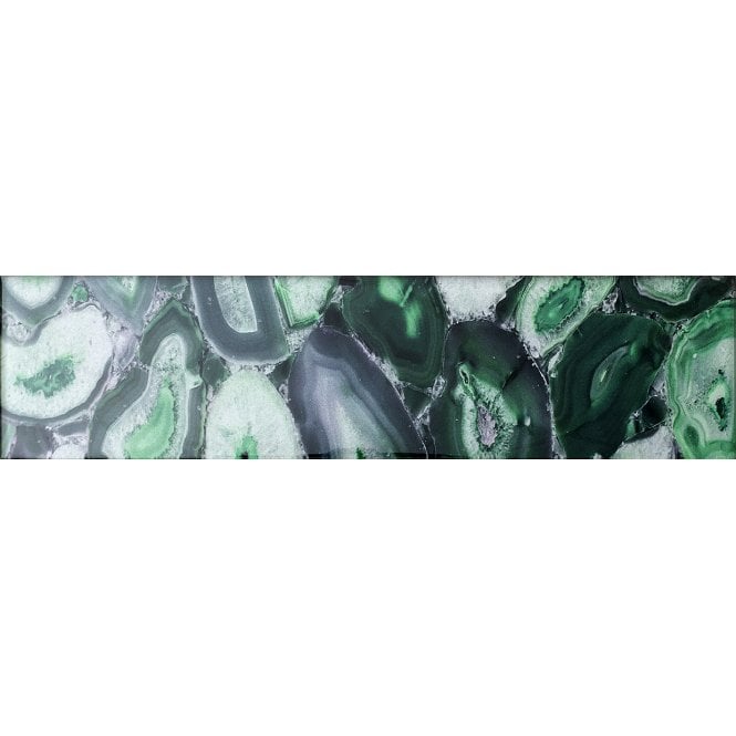 Glass Shell Green 7.5cm x 30cm Wall Tile