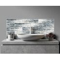 Glass Shell Grey 7.5cm x 30cm Wall Tile