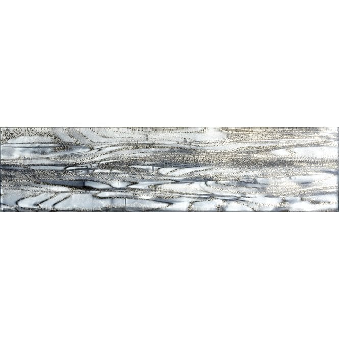 Glass Shell Grey 7.5cm x 30cm Wall Tile