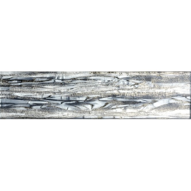 Glass Shell Grey 7.5cm x 30cm Wall Tile