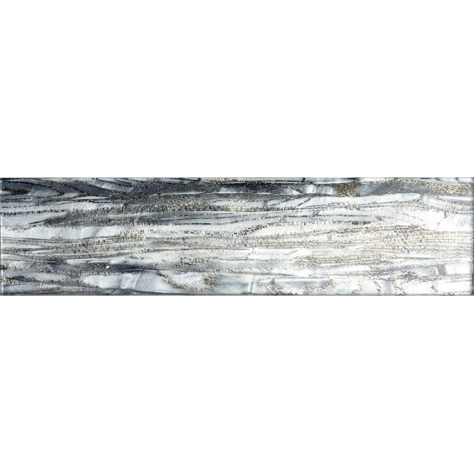 Glass Shell Grey 7.5cm x 30cm Wall Tile