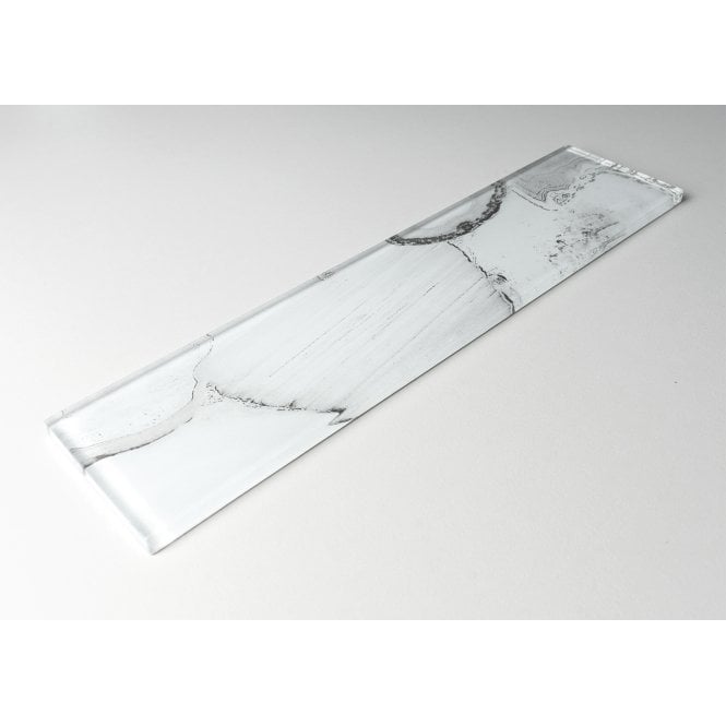Glass Shell White 7.5cm x 30cm Wall Tile