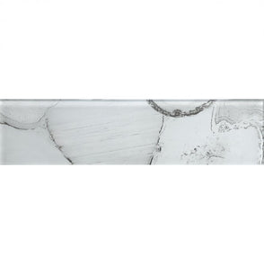 Glass Shell White 7.5cm x 30cm Wall Tile