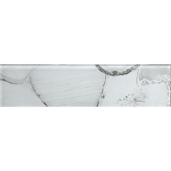 Glass Shell White 7.5cm x 30cm Wall Tile