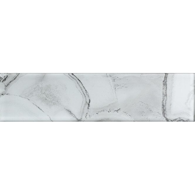 Glass Shell White 7.5cm x 30cm Wall Tile