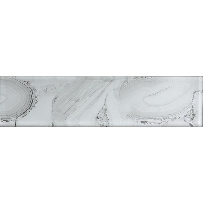 Glass Shell White 7.5cm x 30cm Wall Tile