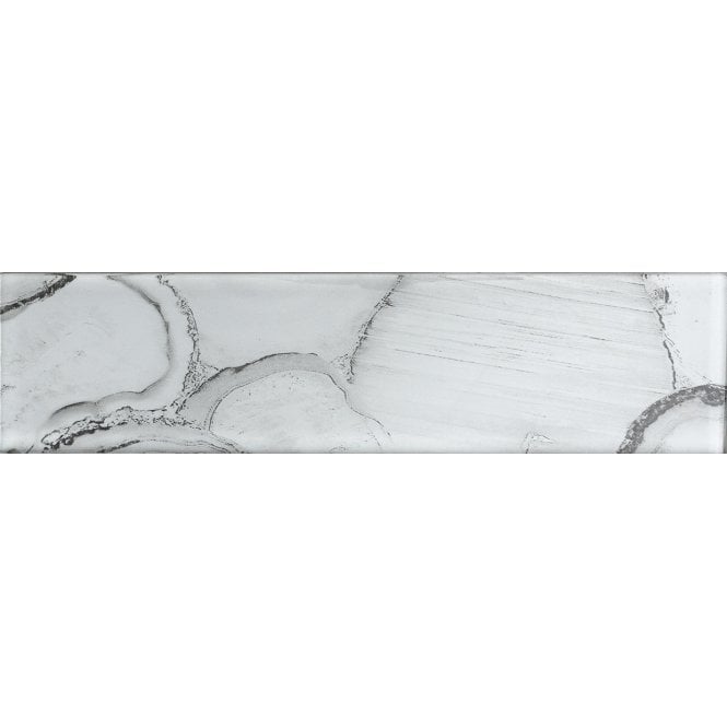 Glass Shell White 7.5cm x 30cm Wall Tile