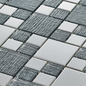 Gleam Grey 30cm x 30cm Glass Mosaic Tile