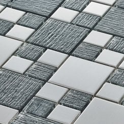Gleam Grey 30cm x 30cm Glass Mosaic Tile
