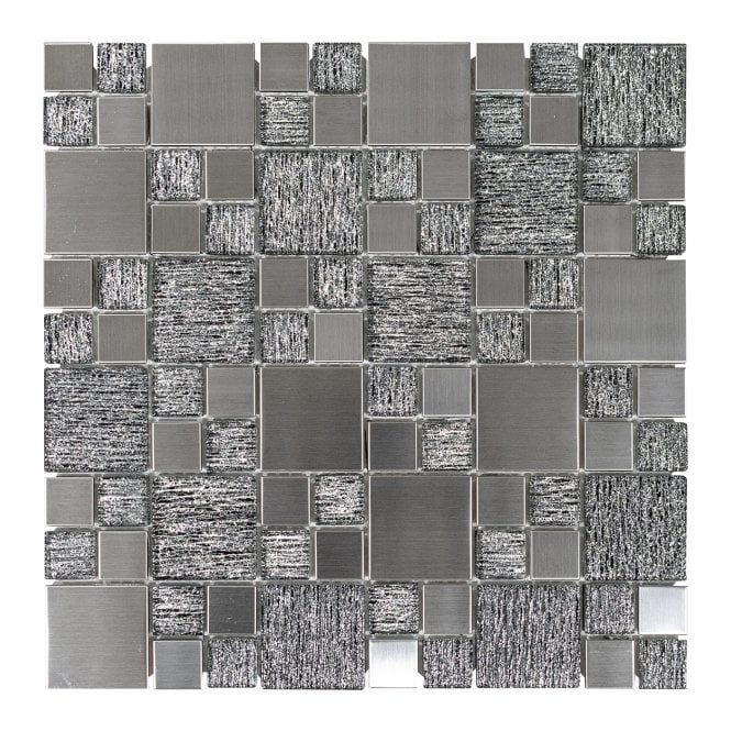 Gleam Grey 30cm x 30cm Glass Mosaic Tile