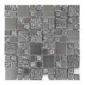 Gleam Grey 30cm x 30cm Glass Mosaic Tile
