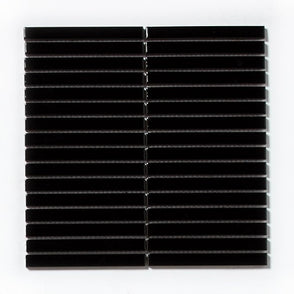Gloss Black Bar Porcelain 30cm x 30cm Wall & Floor Tiles
