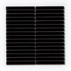 Gloss Black Bar Porcelain 30cm x 30cm Wall & Floor Tiles