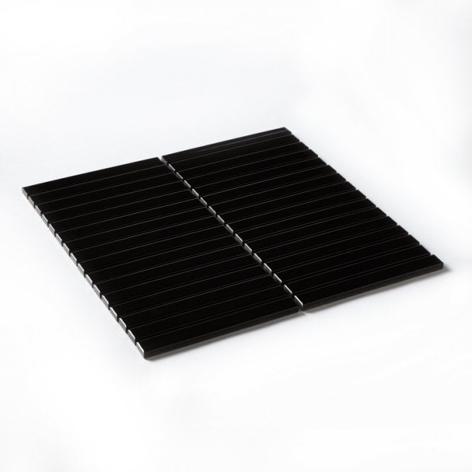 Gloss Black Bar Porcelain 30cm x 30cm Wall & Floor Tiles