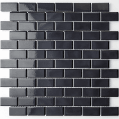 Gloss Black Bond Tiles 2.3cm x 4.8cm Mosaic Wall & Floor Tile