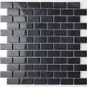 Gloss Black Bond Tiles 2.3cm x 4.8cm Mosaic Wall & Floor Tile