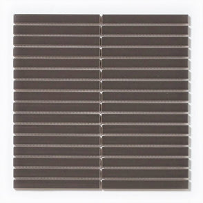 Gloss Grey Bar Porcelain 30cm x 30cm Wall & Floor Tiles