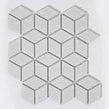 Gloss Hexacube 30.5cm x 26.6cm (4.8cm x 4.8cm) 3D White Mosaic Tile
