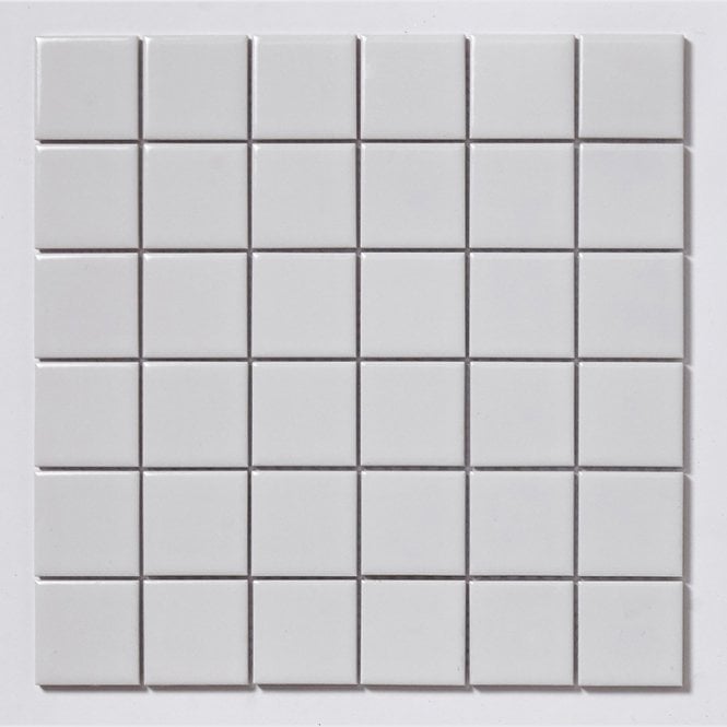 Gloss White Large Square 30.6cm x 30.6cm (4.8cm x 4.8cm) Mosaic Tile