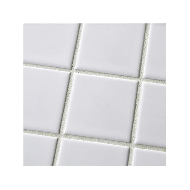 Gloss White Large Square 30.6cm x 30.6cm (4.8cm x 4.8cm) Mosaic Tile