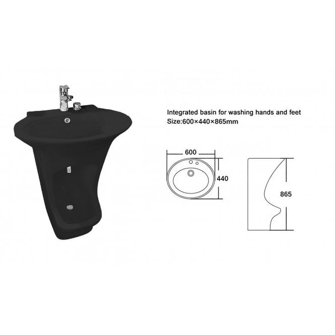 Gold Easy Wash Dual-Level Wudu Basin, Tap and Fittings