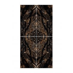 Gold Galaxy Black Bookmatch 4 tile set Wall & Floor Tile