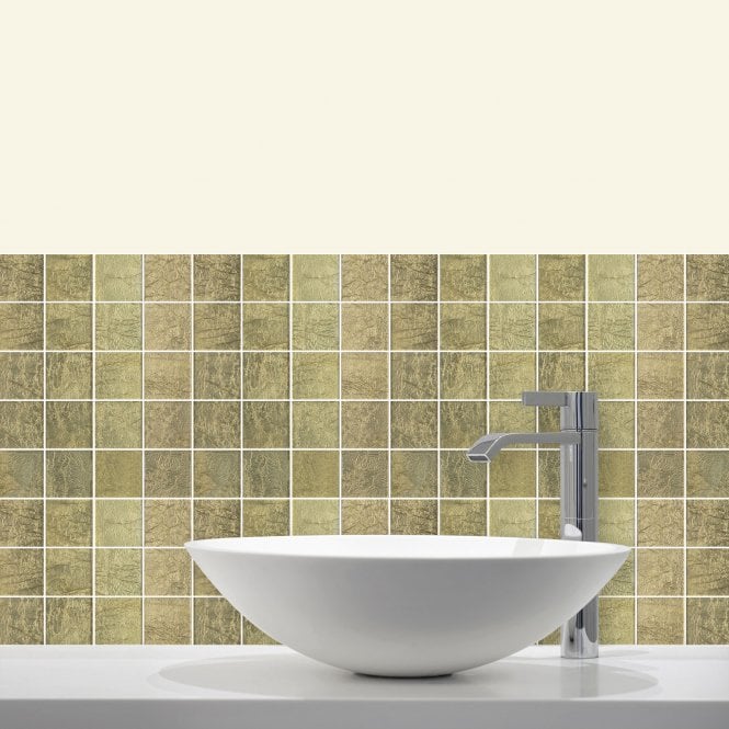 Gold Leaf 30cm x 30cm (4.8cm x 4.8cm) Mosaic Wall Tile