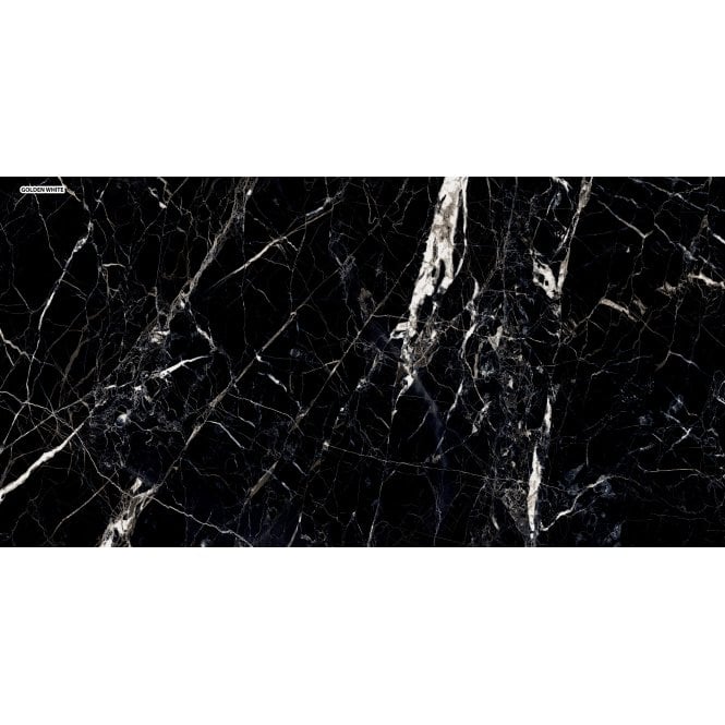 Golden White Black Marble Stone 60cm x 120cm Wall & Floor Tile