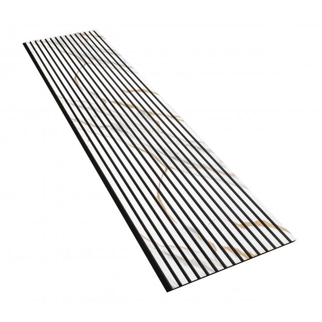 Golden White Gloss Acoustic Wood Panel 240cm x 60cm x 21mm