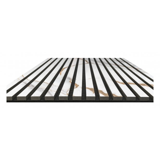 Golden White Gloss Acoustic Wood Panel 240cm x 60cm x 21mm