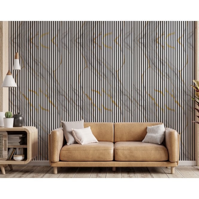Golden White Gloss Acoustic Wood Panel 240cm x 60cm x 21mm