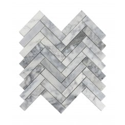 Goya Honed Marble 28cm x 30.5cm Herringbone Mosaic Tile