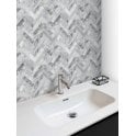 Goya Honed Marble 28cm x 30.5cm Herringbone Mosaic Tile