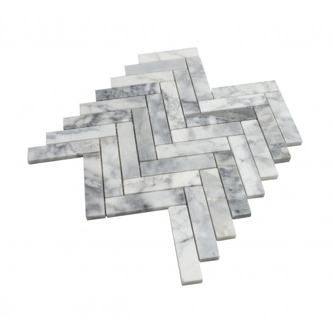 Goya Honed Marble 28cm x 30.5cm Herringbone Mosaic Tile