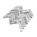 Goya Honed Marble 28cm x 30.5cm Herringbone Mosaic Tile