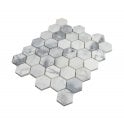 Goya Honed Marble 28cm x 30.5cm Hexagon Mosaic Tile