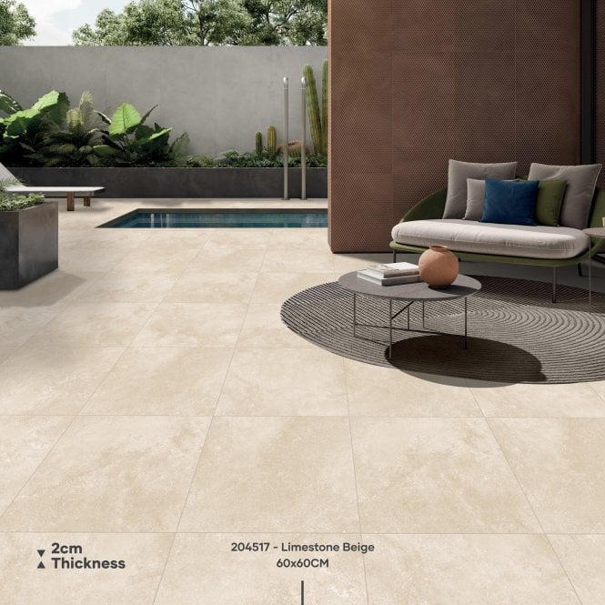Grand Limestone Ivory 60cm x 90cm x 2cm Outdoor Floor Tile