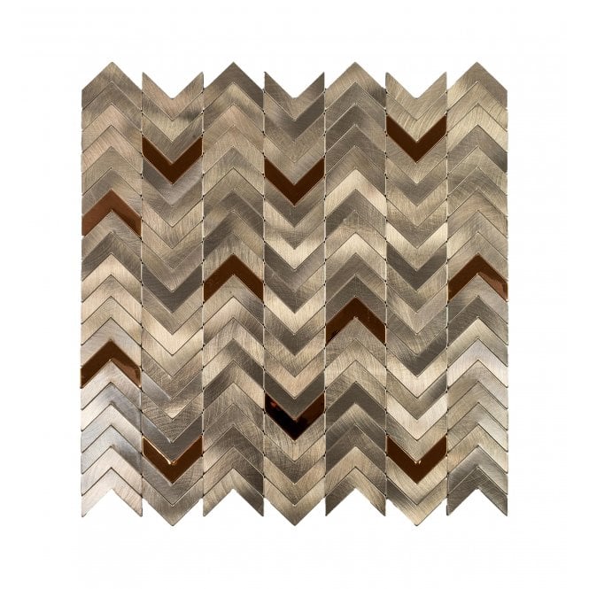 Gravity Aluminium Arrow Copper 28.1cm x 28.5cm (1cm x 4cm) Mosaic Tile