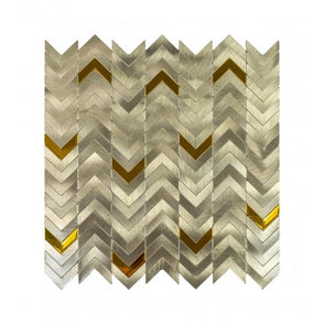 Gravity Aluminium Arrow Gold 28.1cm x 28.5cm (1cm x 4cm) Mosaic Tile