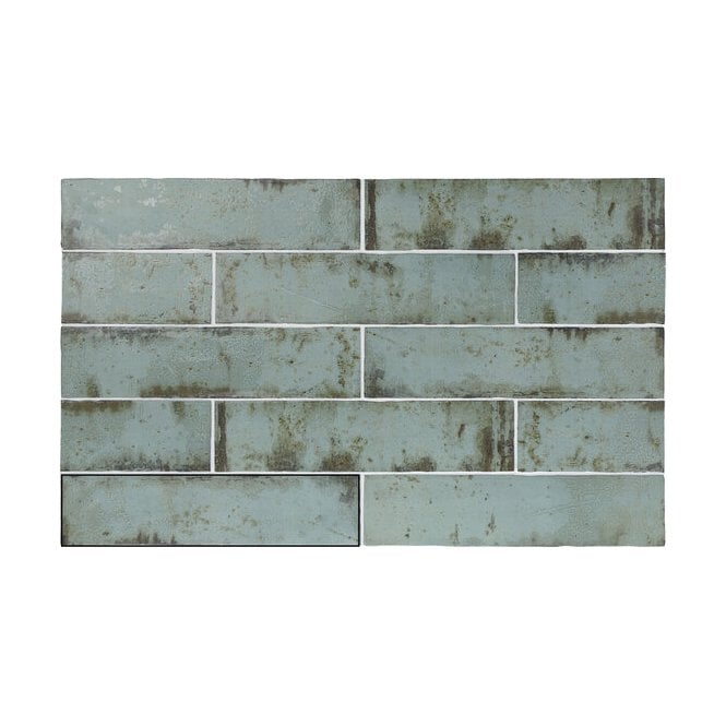 Grunge Aqua 7.5cm x 30cm Wall Tile