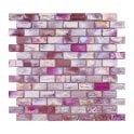 Hammered Pearl Pink Brick (2.3cm x 4.8cm) 30cm x 30cm Mosaic