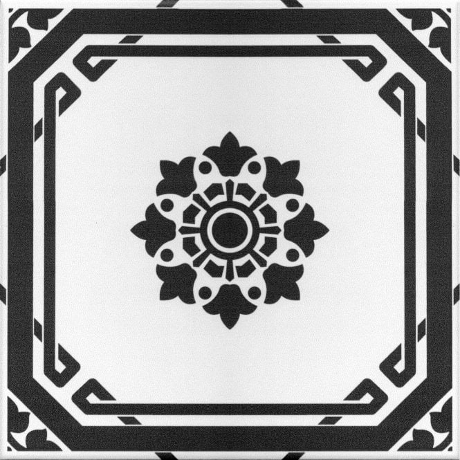 Hampshire Black 22.5cm x 22.5cm Wall & Floor Tile
