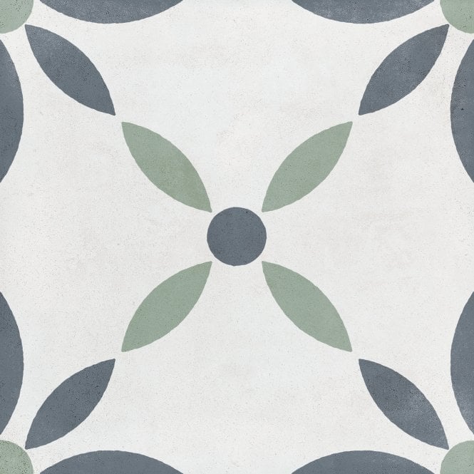 Havana White Flower 20cm x 20cm Wall & Floor Tile