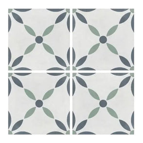 Havana White Flower 20cm x 20cm Wall & Floor Tile