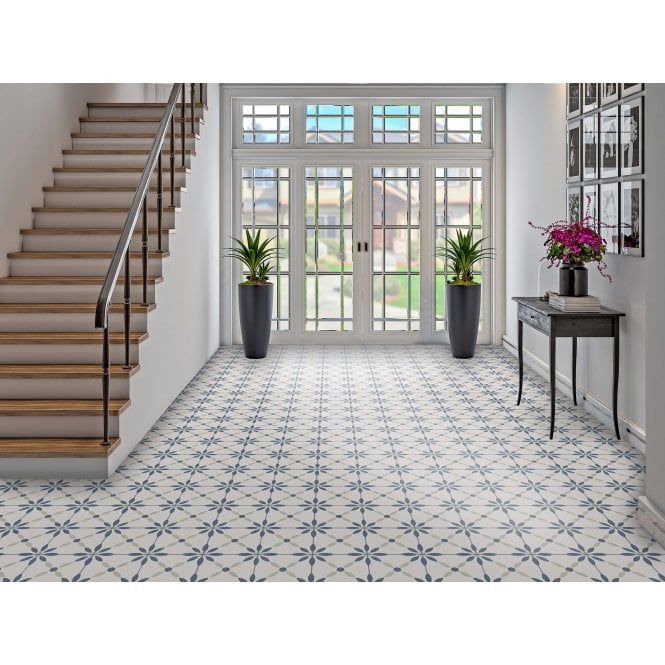 Havana White Flower 20cm x 20cm Wall & Floor Tile