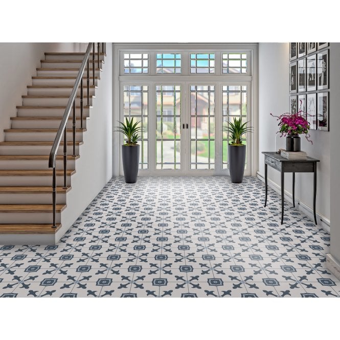 Havana White Herald 22.5cm x 22.5cm Wall & Floor Tile