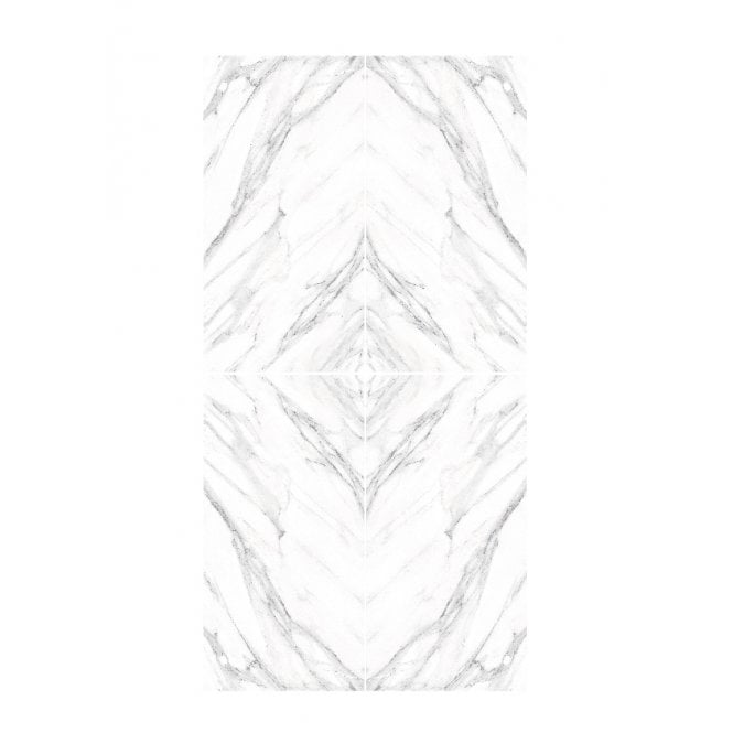 Havana White Marble Bookmatch 4 tile set Wall & Floor Tile