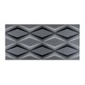 British Ceramic Tile Hemingway Diamond Décor Charcoal 25 x 50cm Wall Tile
