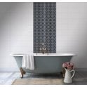 British Ceramic Tile Hemingway Diamond Décor Charcoal 25 x 50cm Wall Tile